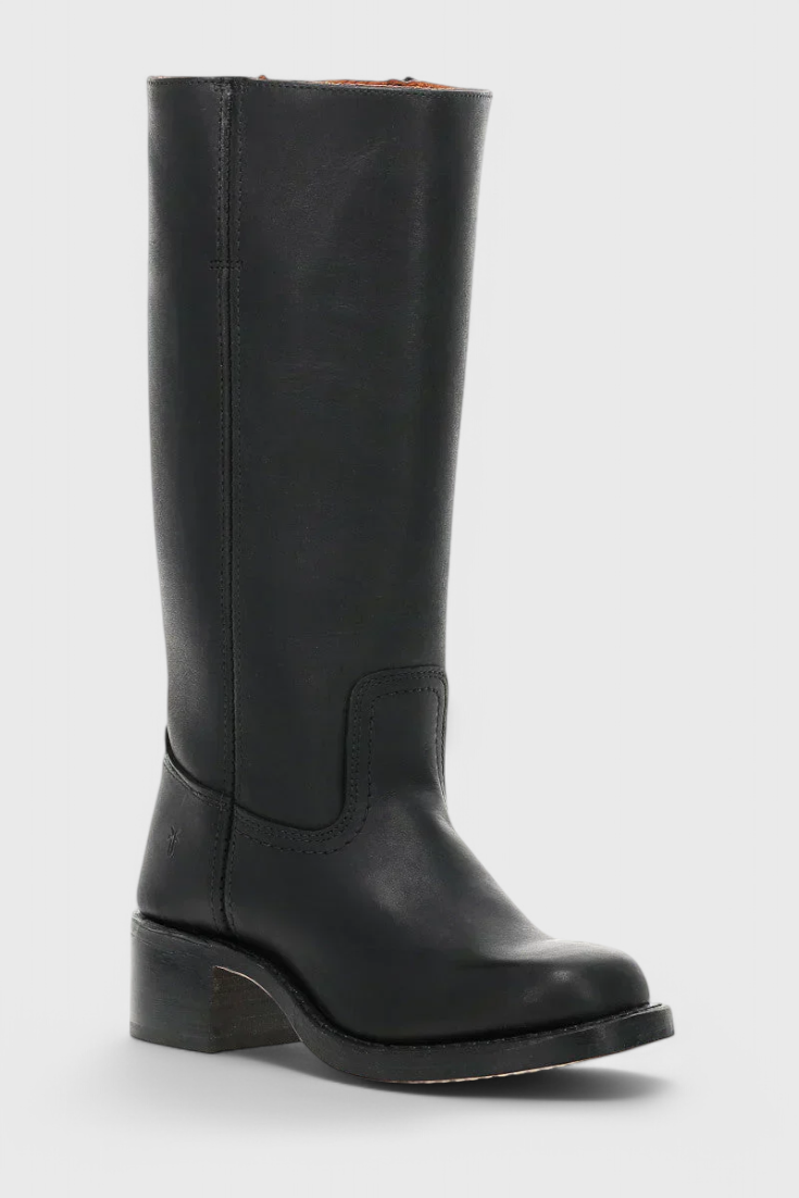 Beatrice Langford | Tan Leather Knee-High Western Boots