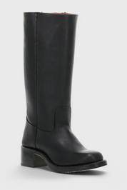 Beatrice Langford | Tan Leather Knee-High Western Boots