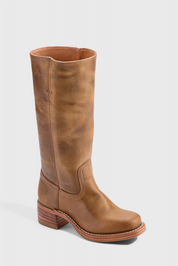 Beatrice Langford | Tan Leather Knee-High Western Boots