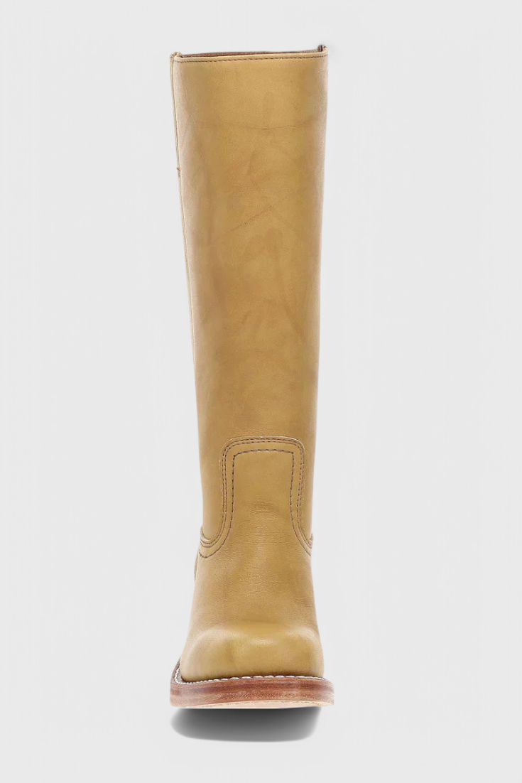 Beatrice Langford | Tan Leather Knee-High Western Boots
