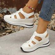 Giselle Ravencourt | Black Platform Gladiator Sandal Sneakers