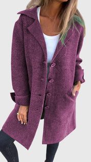 Camille Fontaine | Pink Button-Front Blazer Coat