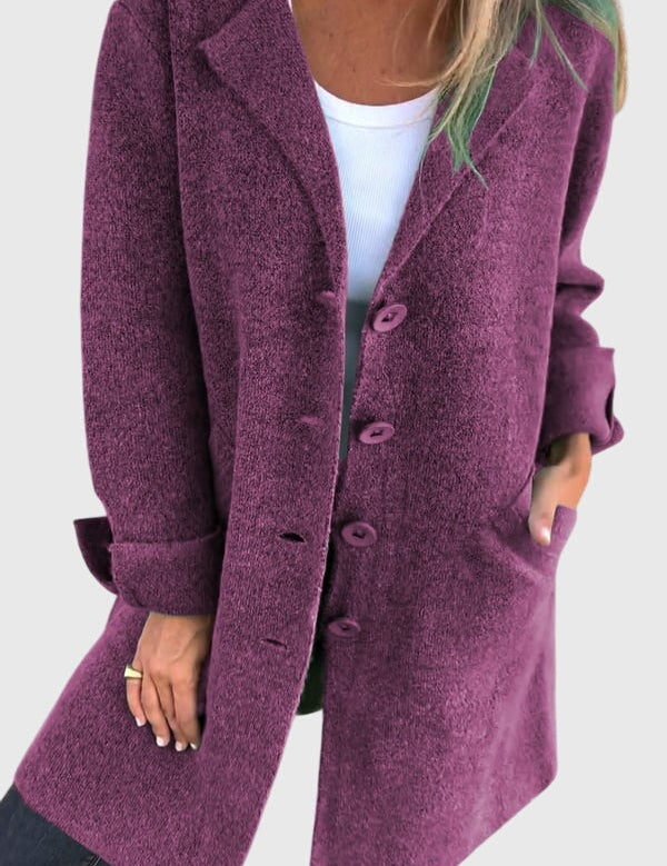 Camille Fontaine | Pink Button-Front Blazer Coat