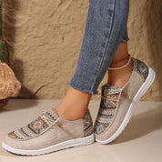 Theodora Kensington | Women's Tribal Print Canvas Slip-On Sneakers