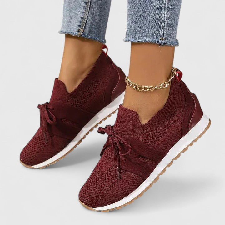 Petra Wainscott | Black Knit Lace-Up Orthopedic Sneaker