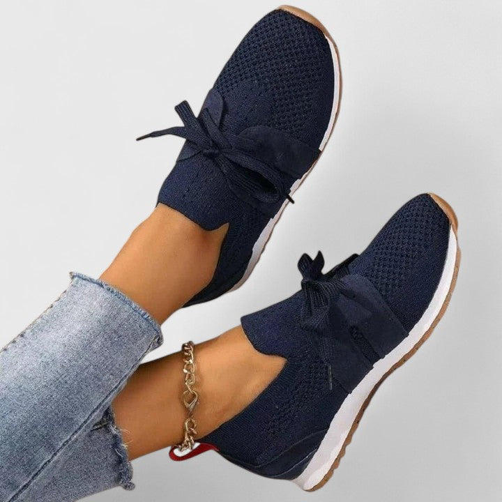 Petra Wainscott | Black Knit Lace-Up Orthopedic Sneaker
