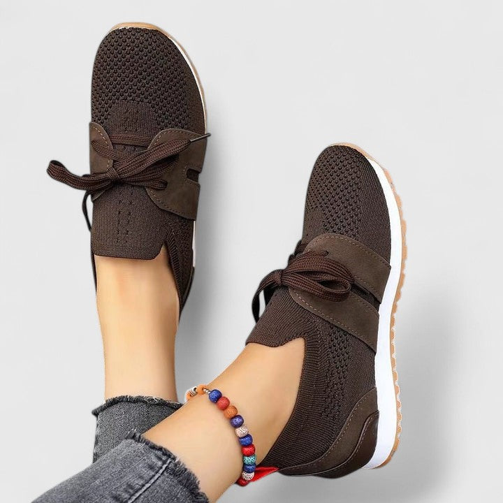 Petra Wainscott | Black Knit Lace-Up Orthopedic Sneaker