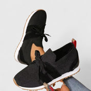Petra Wainscott | Black Knit Lace-Up Orthopedic Sneaker