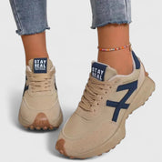 Elspeth Ravenmore | Black & Beige Orthopedic Platform Sneakers