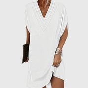 Séverine Montclair | Black V-Neck Tummy-Hiding Mini Dress