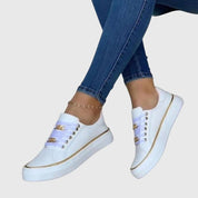 Eliane Roncourt | Black Platform Sneakers with Gold Chain Detail