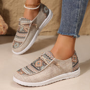 Theodora Kensington | Women's Tribal Print Canvas Slip-On Sneakers
