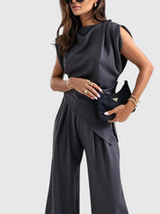 Flavia Montresor | Ivory Sleeveless Wide-Leg Two-Piece Set