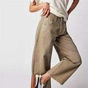 Christelle Vanbrough | High-Rise Barrel Leg Jeans in Light Acid-Wash Denim
