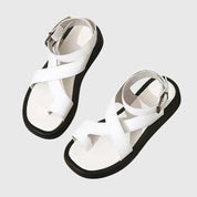 Rosalinde Ashgrove | Orange Platform Sandals with Ankle Strap