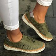 Colette Brennan | Women's Orthopedic Slip-On Sneakers in Olive Suede