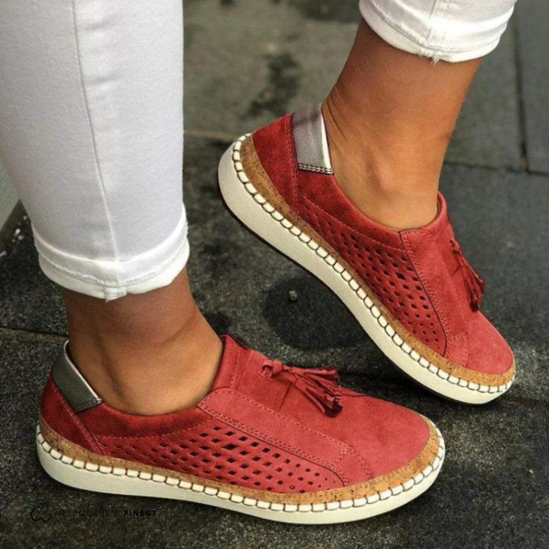 Colette Brennan | Women's Orthopedic Slip-On Sneakers in Olive Suede