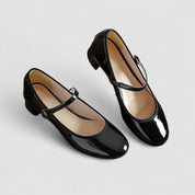 Celestine Fairfax | Black Patent Mary Jane Block Heel