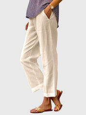 Cecile Fontarrive | White Wide-Leg Linen Trousers