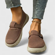 Éliane Pemberton | Black Orthopedic Buckle Loafer Flat