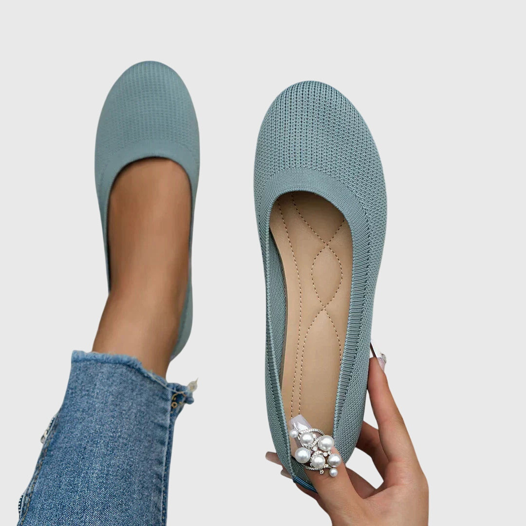 Viviane Lecourbet | Black Knit Ballet Flats with Anti-Slip Sole