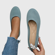 Viviane Lecourbet | Black Knit Ballet Flats with Anti-Slip Sole