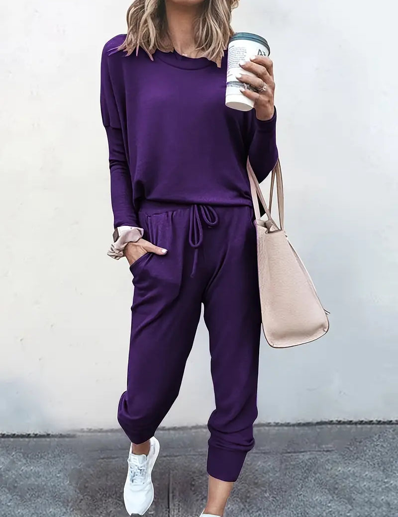 Ellisande Vaumont | Pink Relaxed Jogger Two-Piece Lounge Set