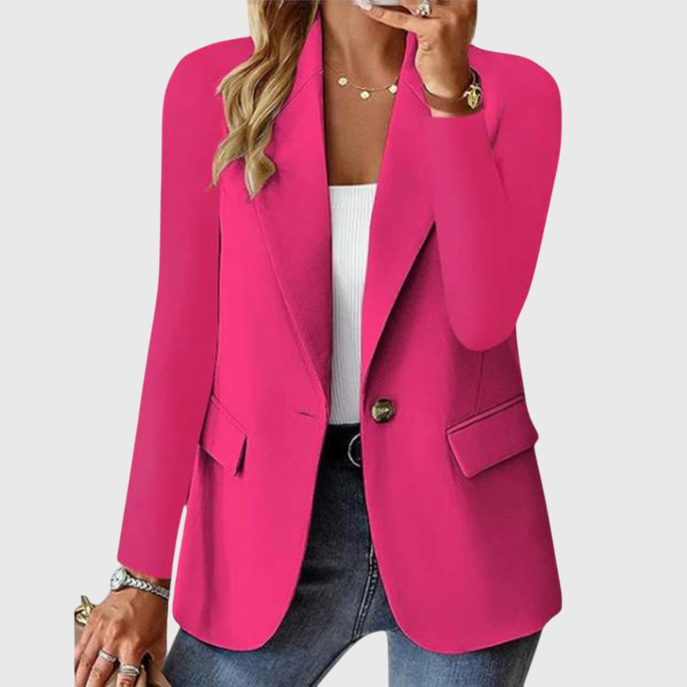 Cecilia Vanthorpe | Red Single-Button Blazer for Women