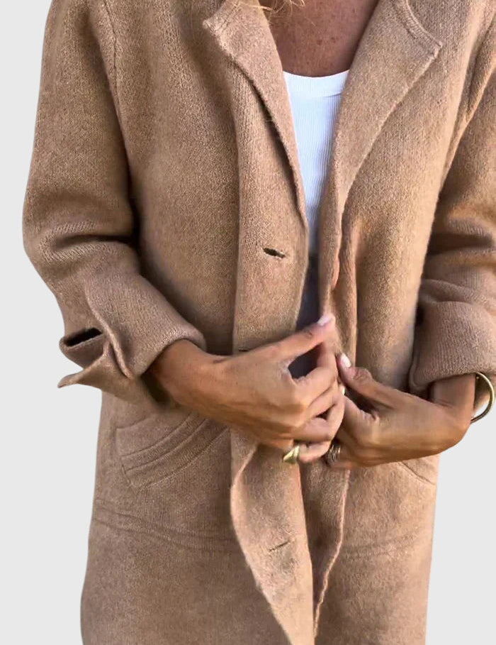 Camille Fontaine | Pink Button-Front Blazer Coat