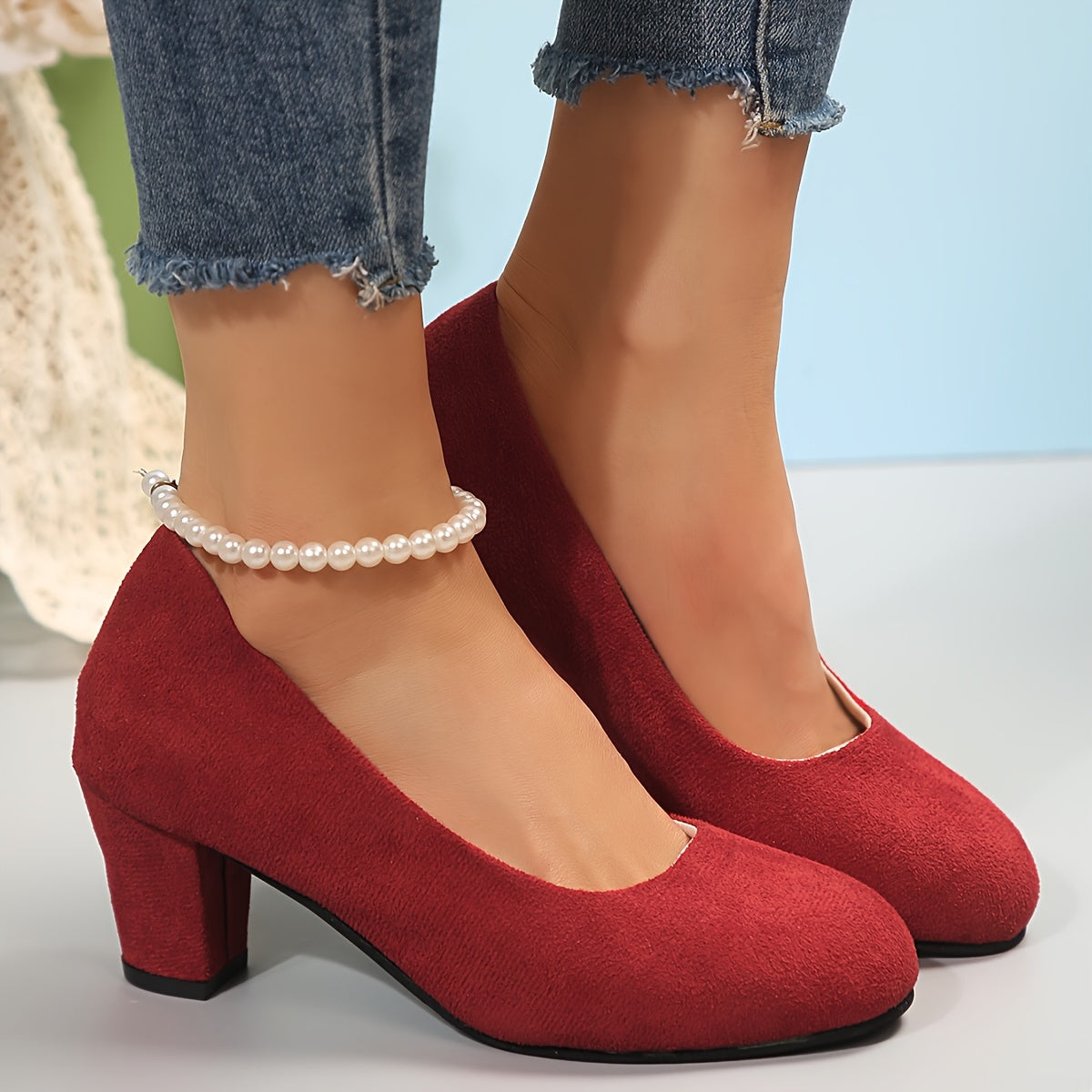 Lucienne Fairvale | Black Suede Block Heel Pumps – Orthopedic Comfort