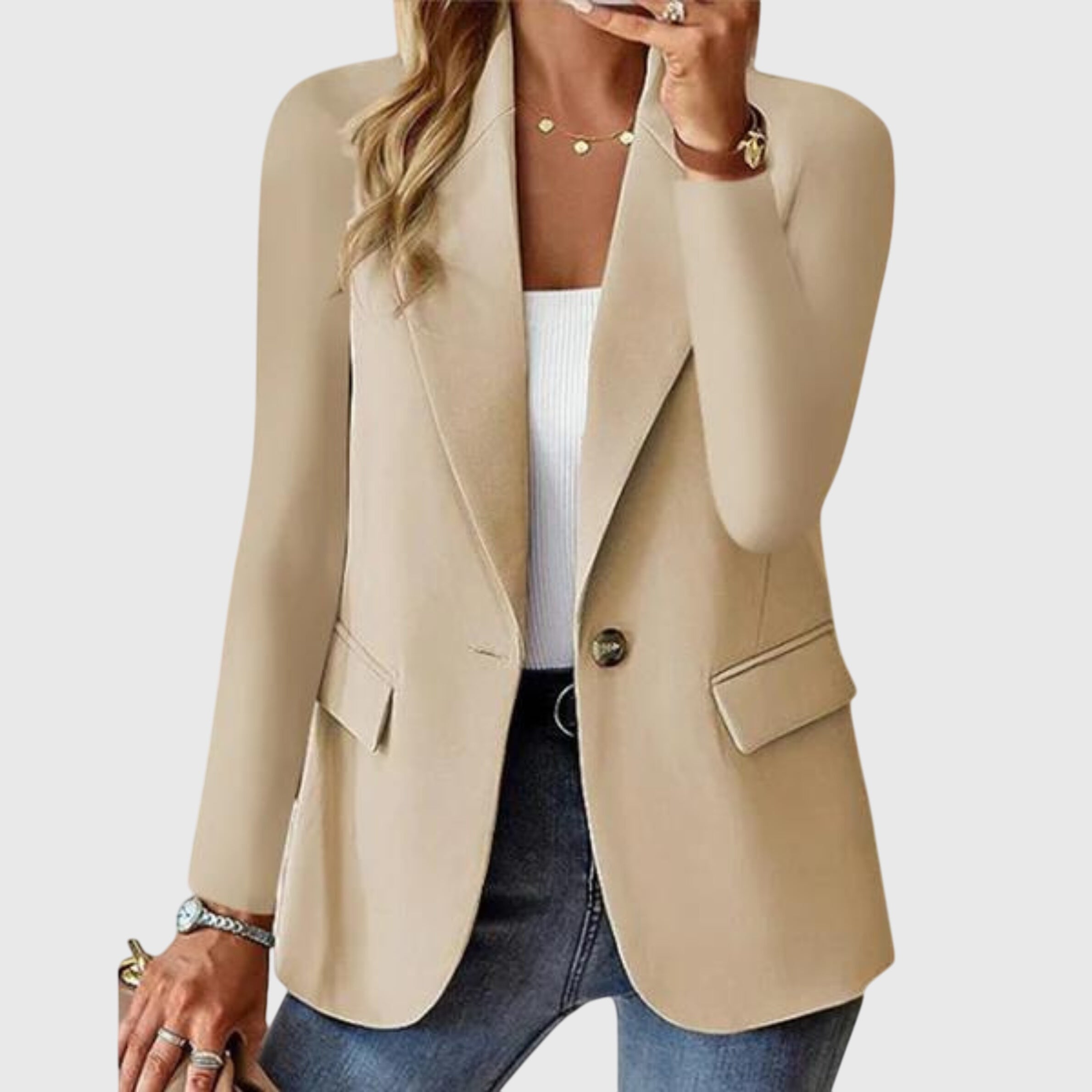 Cecilia Vanthorpe | Red Single-Button Blazer for Women