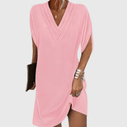 Séverine Montclair | Black V-Neck Tummy-Hiding Mini Dress