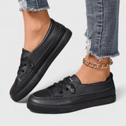 Emmeline Beaufort | White Lace-Up Orthopedic Sneakers
