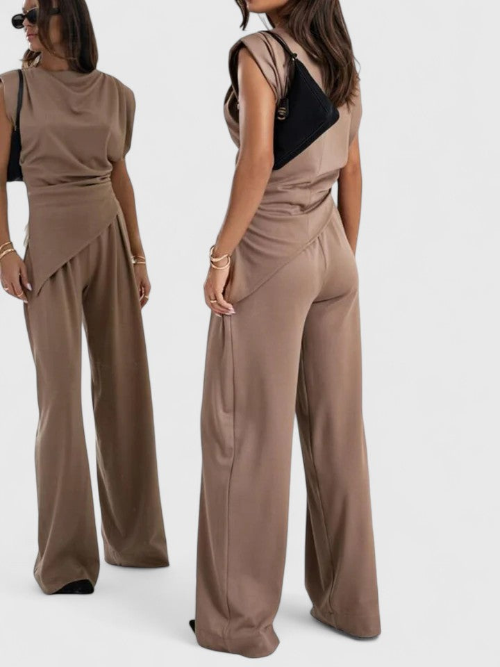 Flavia Montresor | Ivory Sleeveless Wide-Leg Two-Piece Set