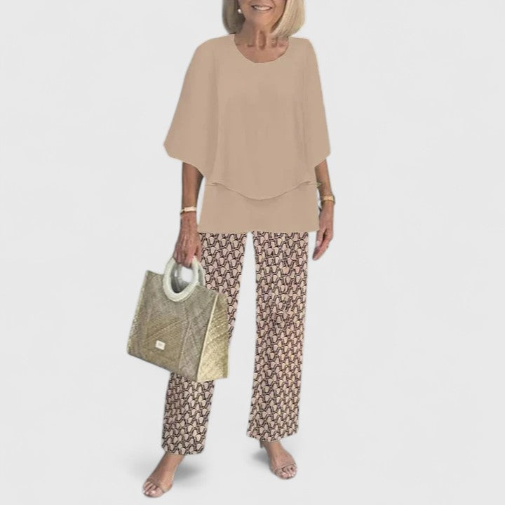 Eliane Vosbourne | Floral Print Wide-Leg Pants Matching Set