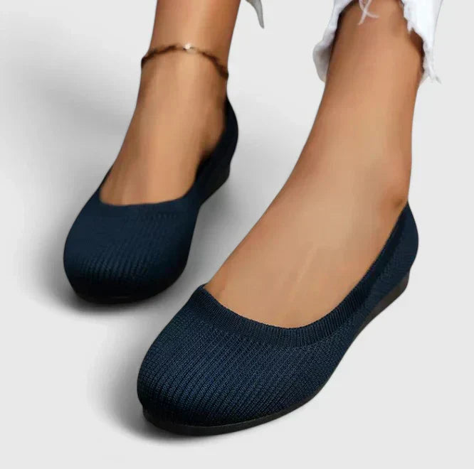 Harriet Lonsdale | Black Knit Ballet Flats with Ergonomic Sole