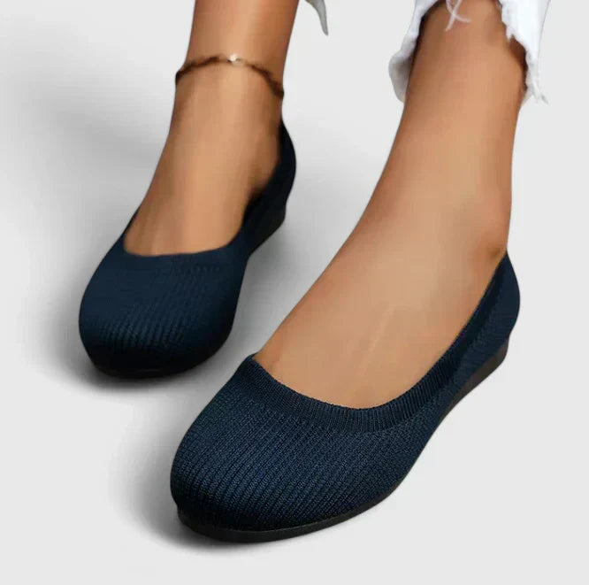 Harriet Lonsdale | Black Knit Ballet Flats with Ergonomic Sole