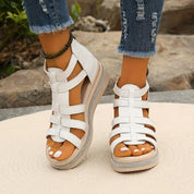 Vittoria Carmonde | Black Gladiator Platform Sandals with Rhinestone Detail