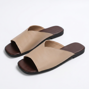 Natasha Ellermonde | Black Flat Open-Toe Slide Sandals