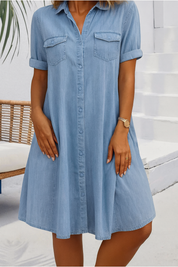 Rosalinde Beauchêne | Lightweight Denim-Look Shirt Dress