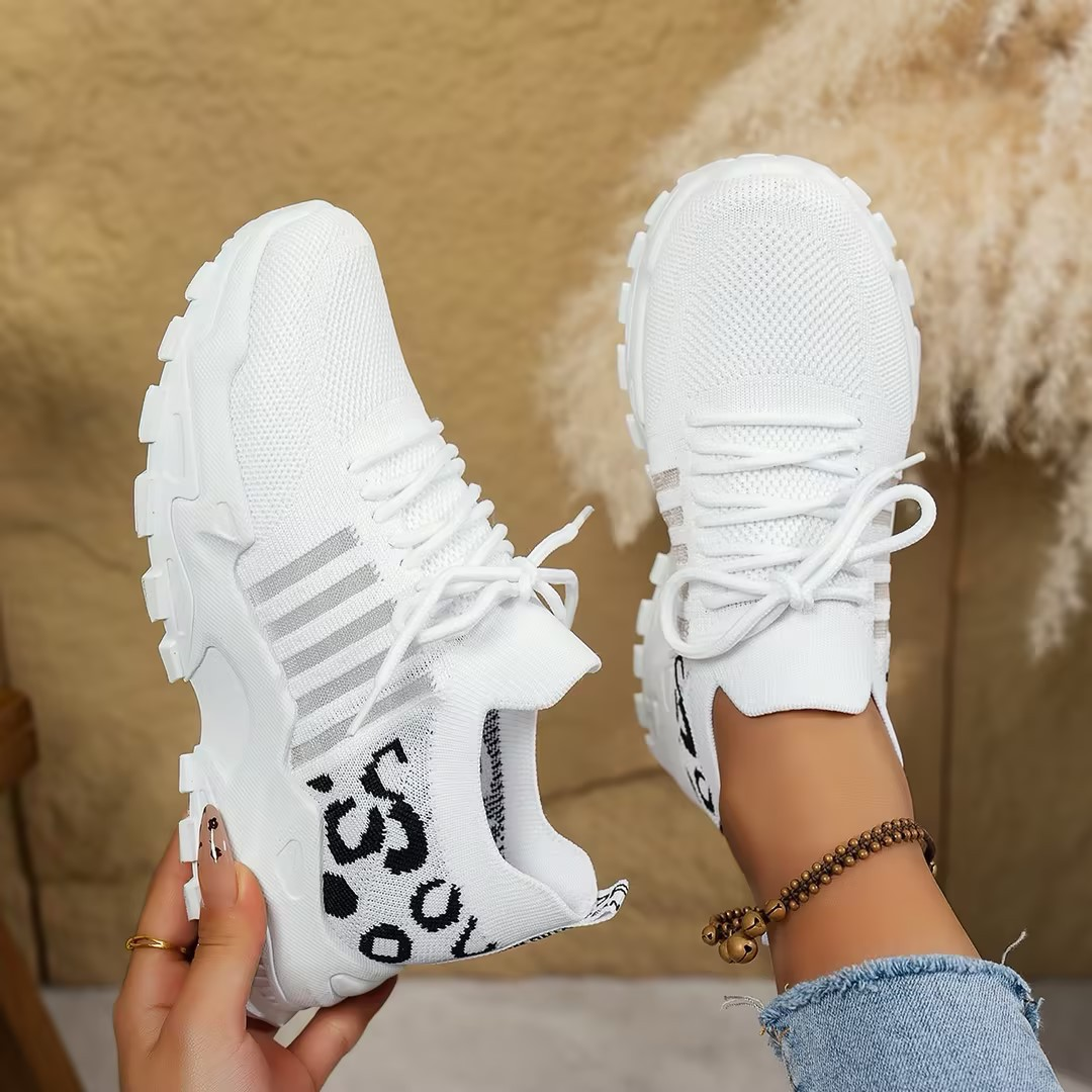 Penelope Ashcroft | Beige Mesh Platform Chunky Sneakers
