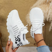 Penelope Ashcroft | Beige Mesh Platform Chunky Sneakers