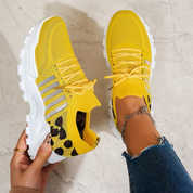 Penelope Ashcroft | Beige Mesh Platform Chunky Sneakers