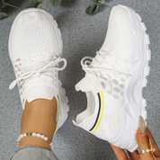 Penelope Ashcroft | Beige Mesh Platform Chunky Sneakers
