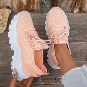 Penelope Ashcroft | Beige Mesh Platform Chunky Sneakers