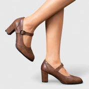 Colette Favreau | Black Mary Jane Block Heel Pumps
