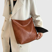 Valentina Rossetti | Cream Bucket Shoulder Bag with Boho Strap