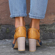 Vivienne Hartcourt | Two-Tone Orthopedic Block Heel Pumps