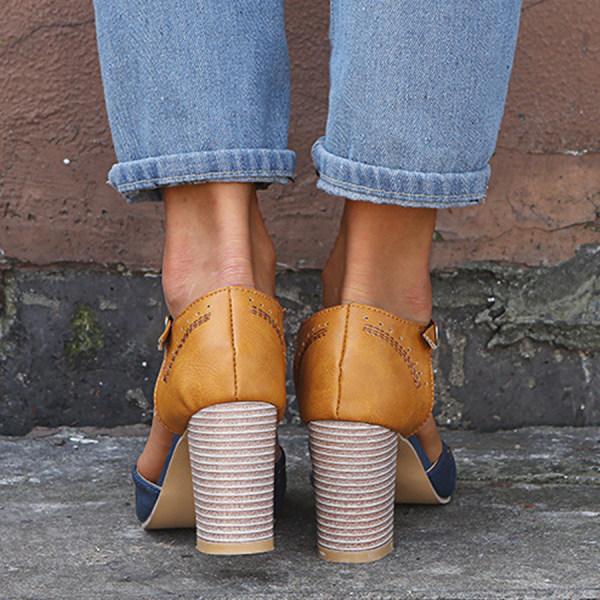 Vivienne Hartcourt | Two-Tone Orthopedic Block Heel Pumps