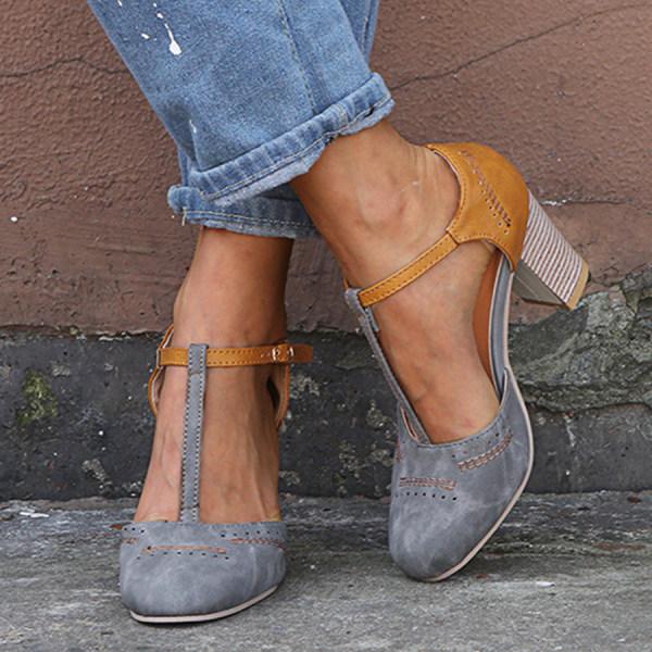 Vivienne Hartcourt | Two-Tone Orthopedic Block Heel Pumps
